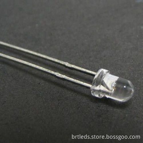 3mm Round Pure Green Emitting LED Lamp with 525nm Wavelength and Water Clear Lens